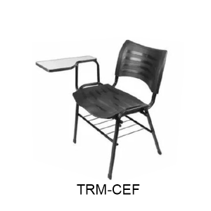 Cadeira Escolar turim plástica com porta livro prancheta fixa TRM-CEF